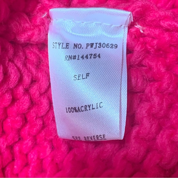 Womens Davi & Dani Floral Appliqué Cardigan Sweater | 3XL | Neon Hot Pink NEW!! - Picture 7 of 12